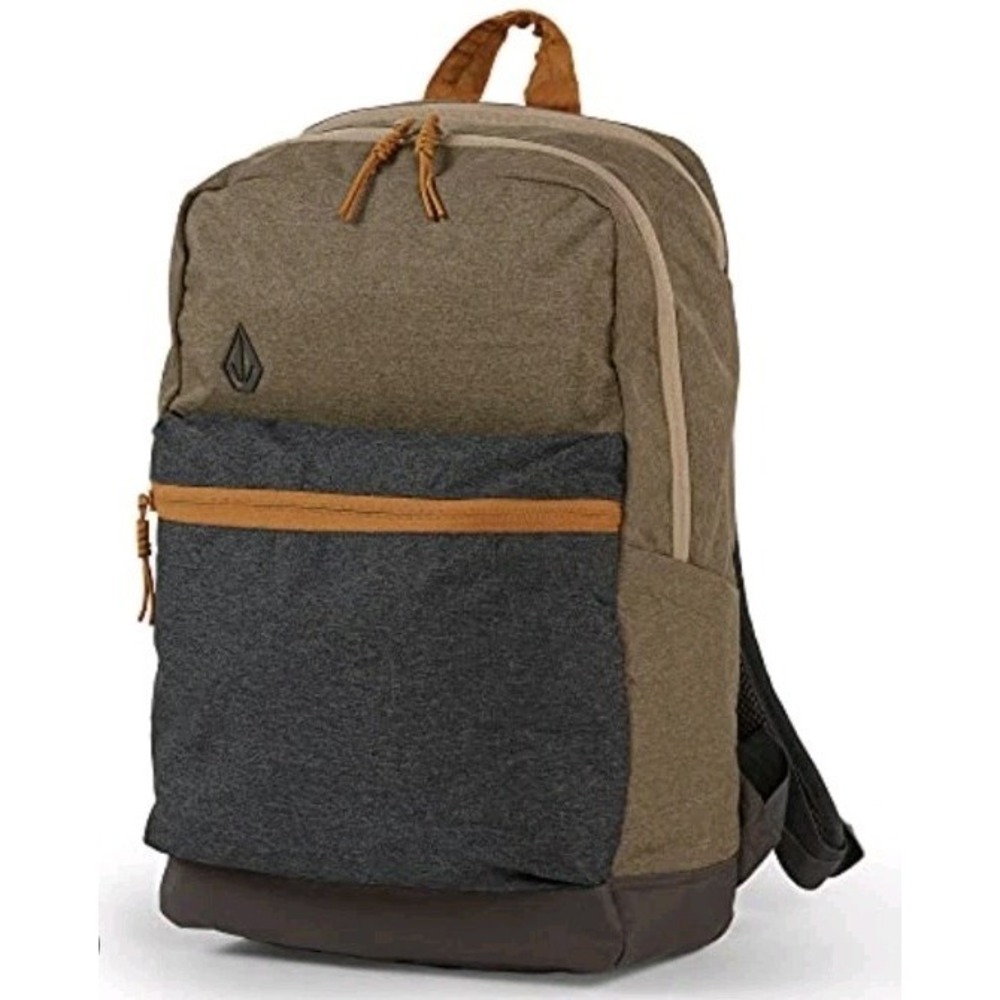 Volcom School Backpack Poly Blue Brown Olive Laptop Pad School Travel Bag Skate